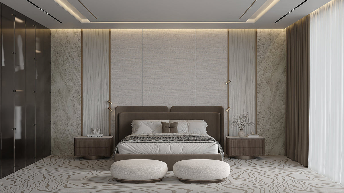 Linen Wall Panels with Bamboo Texture