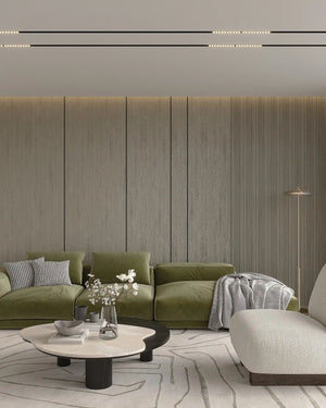 Matte black accent trim in living room