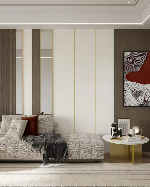 Gold accent trim in a living room
