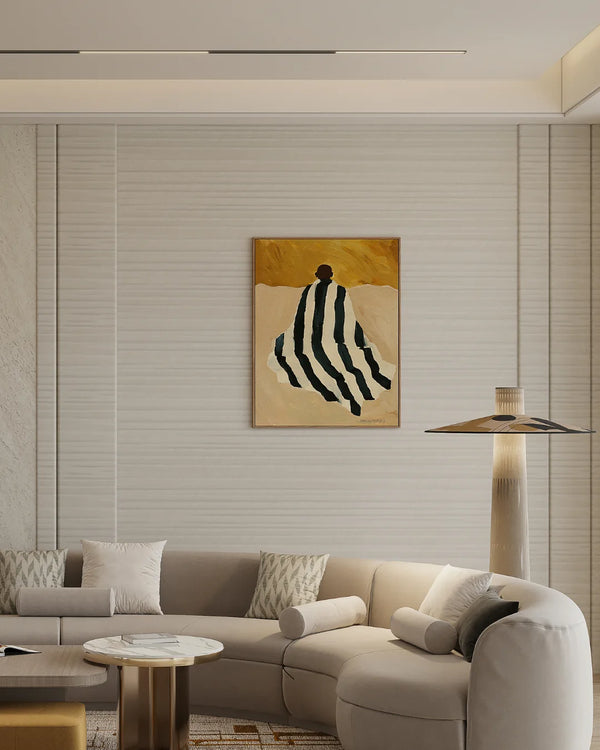 Ice ripple arco archiflute wall panel in a living room