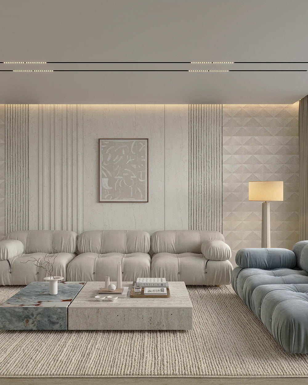 Arctic sandstone bamboo wall panel