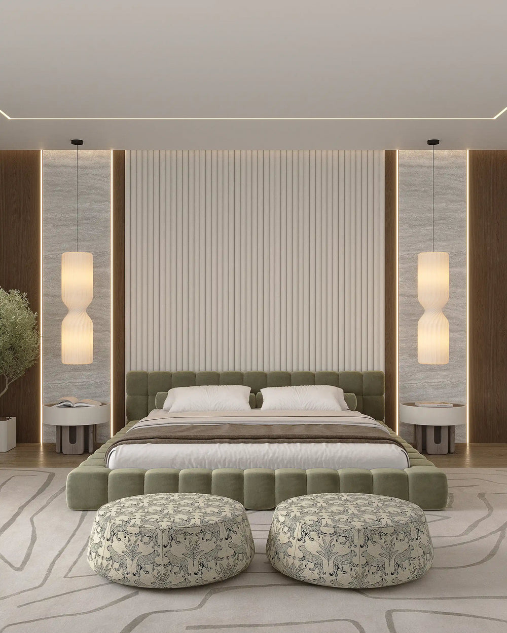 Créme aurora fabric wall panel