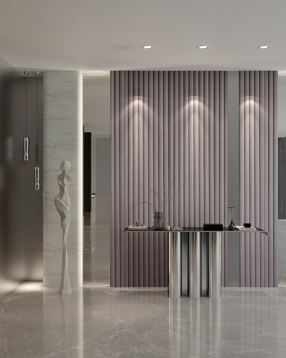 Taupe aurora fabric wall panel