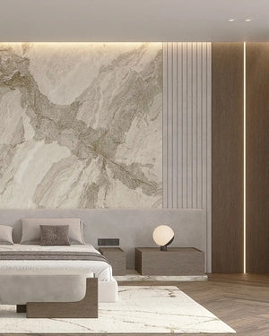 Sahara luxe matte finish marble wall panel in bedroom