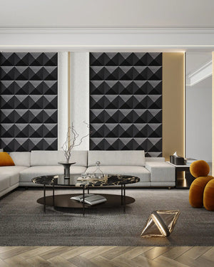 Ink belmont fabric mosaic wall panel in living room