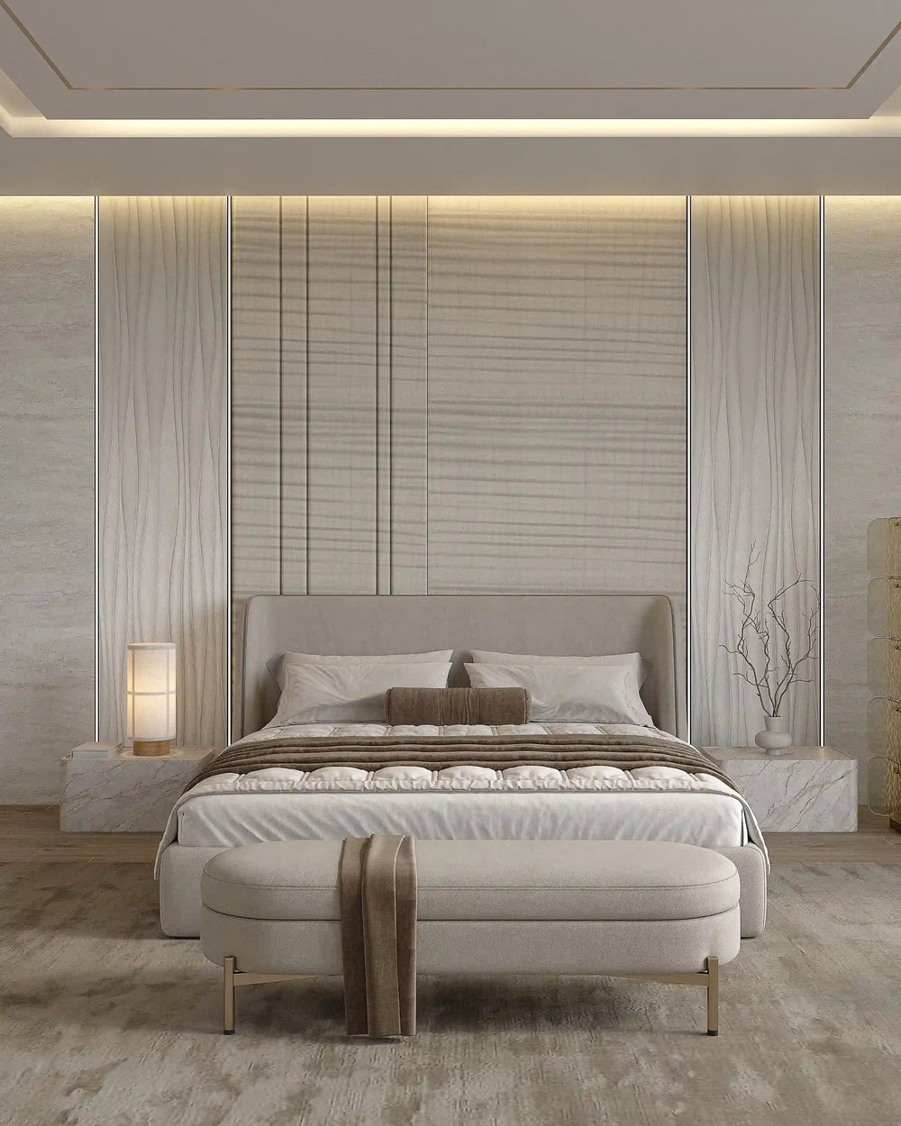 Cashmere ripple bamboo wall panel