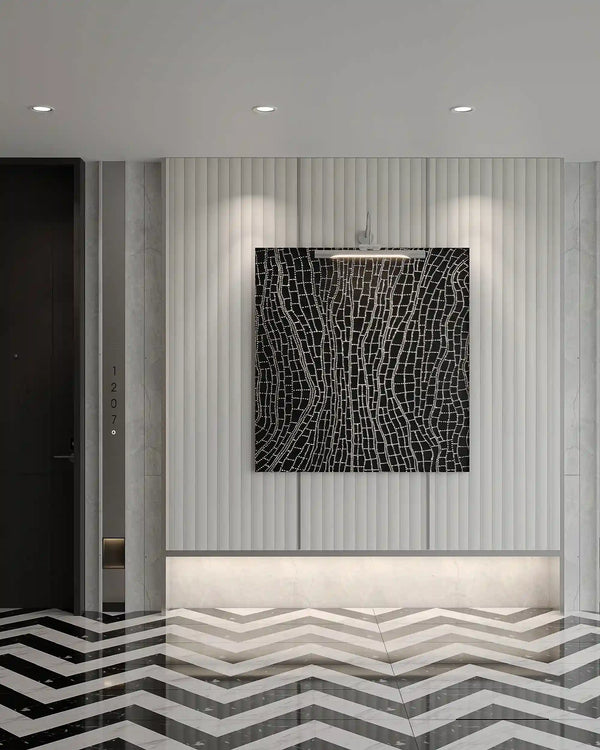 Pebble castle fabric wall panel in lobby