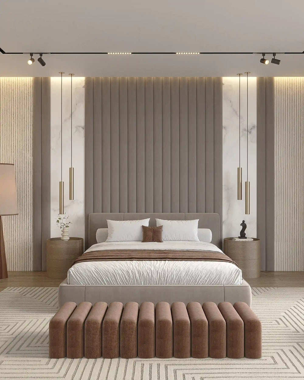 Taupe castle fabric wall panel