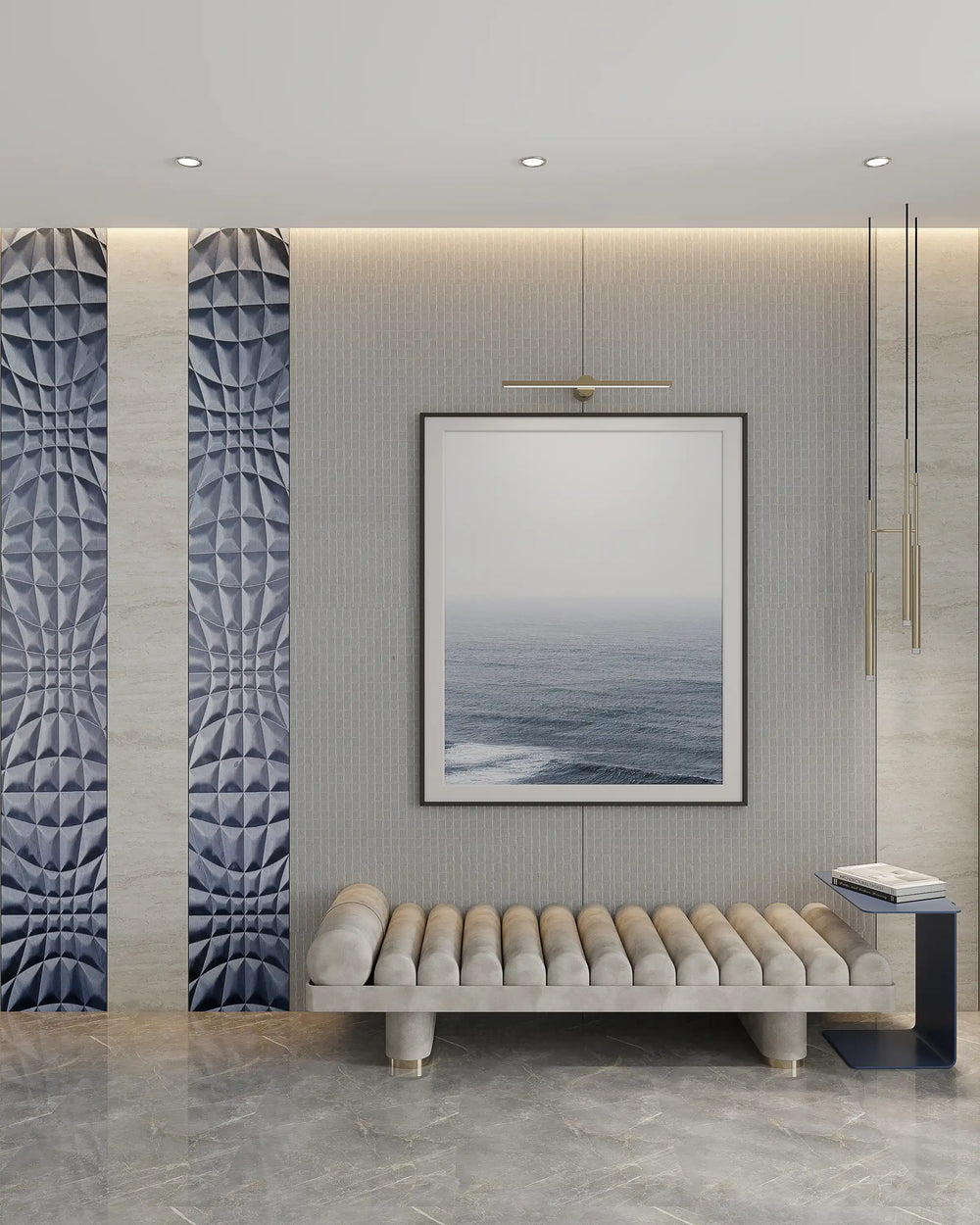 Cool breeze gridline bamboo wall panel