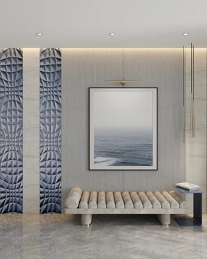 Cool breeze gridline bamboo wall panel in living room