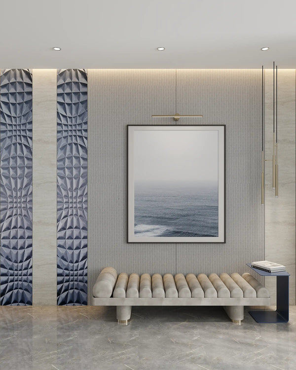 Cool breeze gridline bamboo wall panel in living room