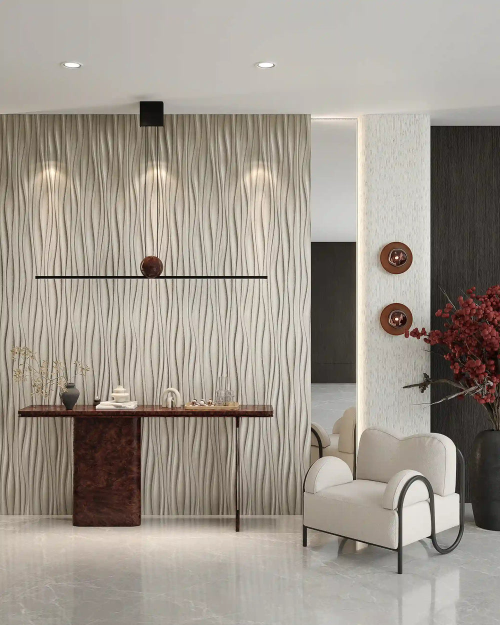 Champagne cosmo fabric wall panel