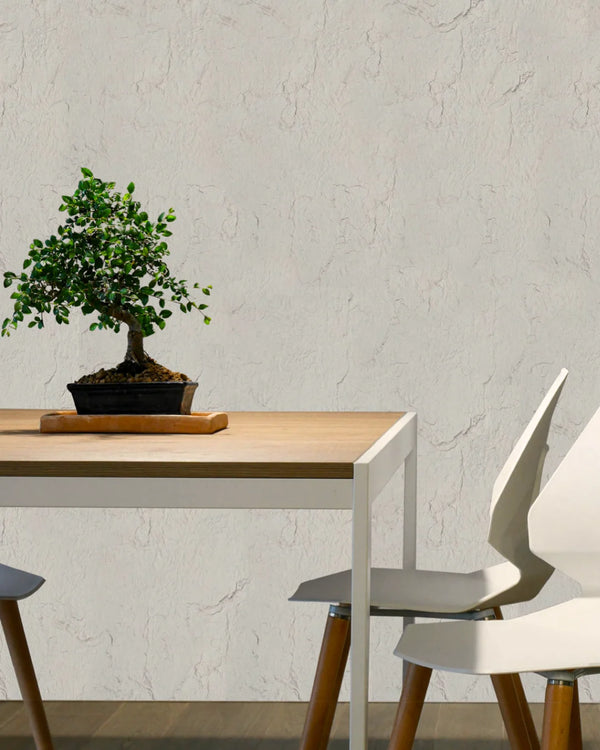 Beige desert stone wall panel in dining room