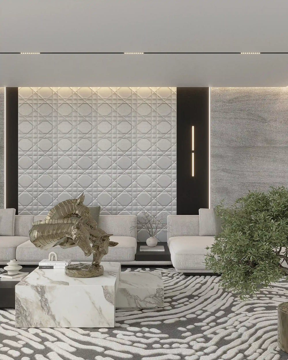 Silver dior plus fabric wall panel
