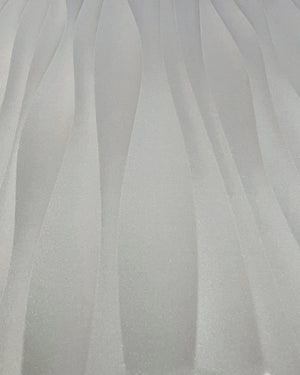 Silver contour fabric wall panel