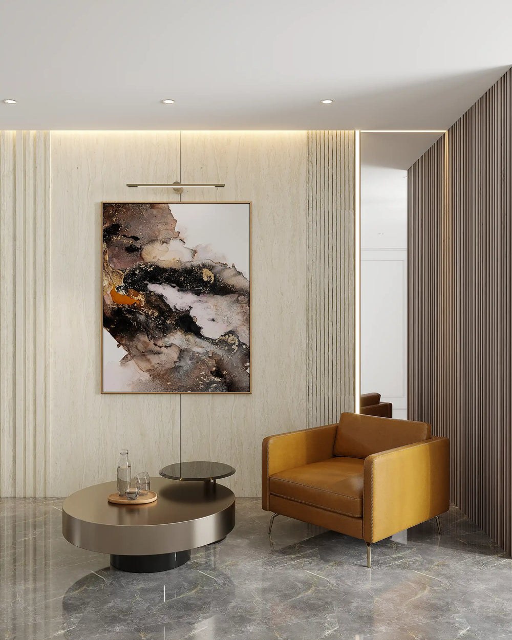 Dune sandstone bamboo wall panel