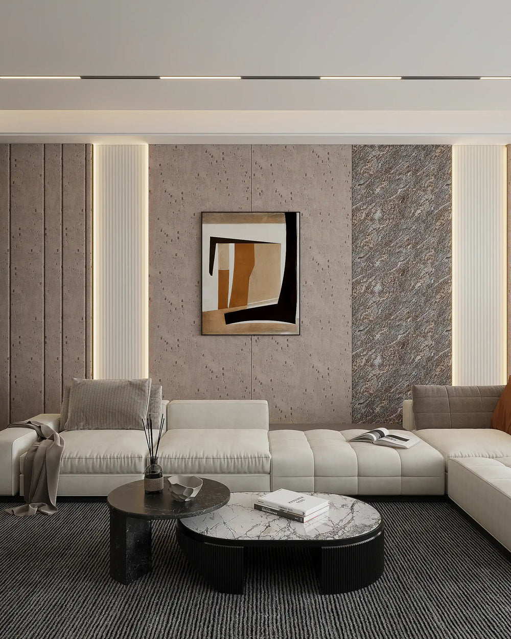 Dusk moonstone bamboo wall panel