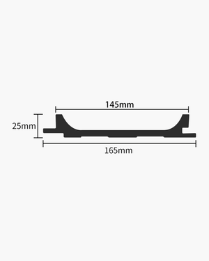 Forma archiflute with measurements on a white background
