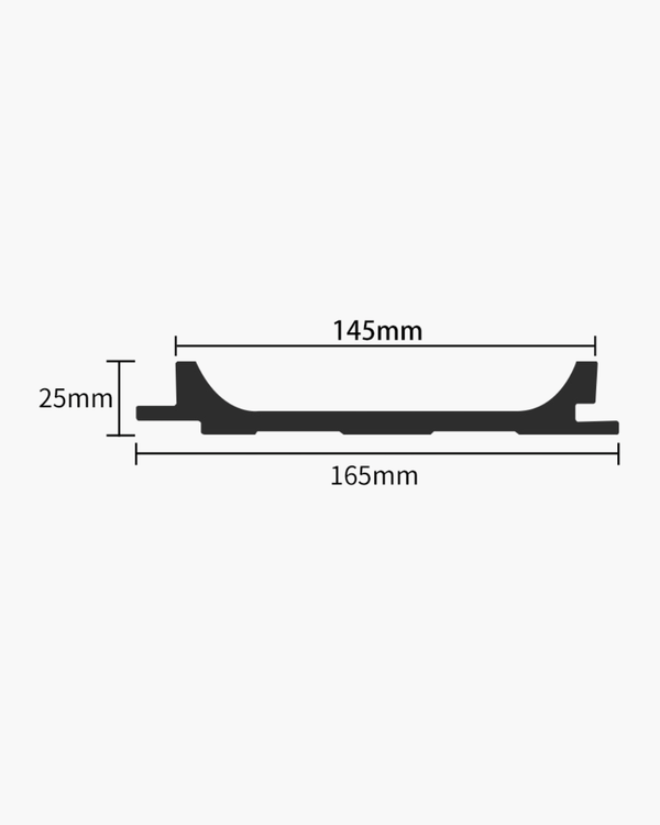 Forma archiflute with measurements on a white background