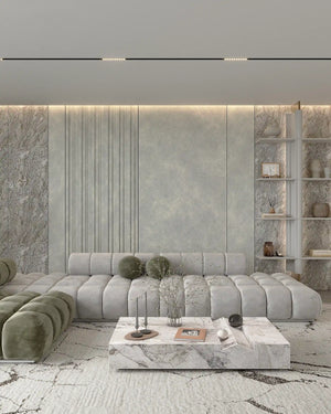 Glacier frost bamboo wall panel in living room