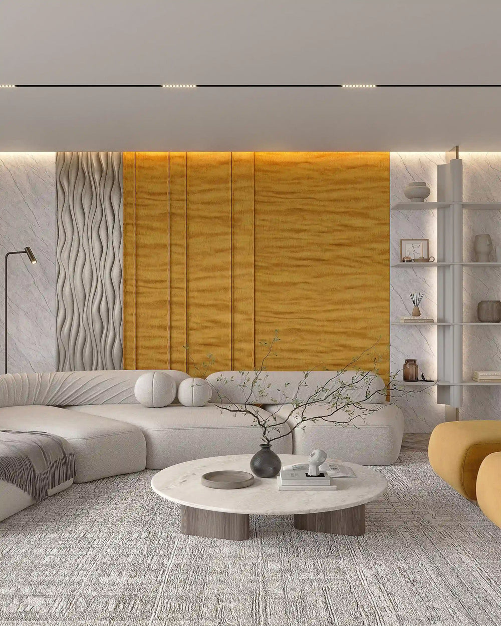Golden luxe bamboo wall panel