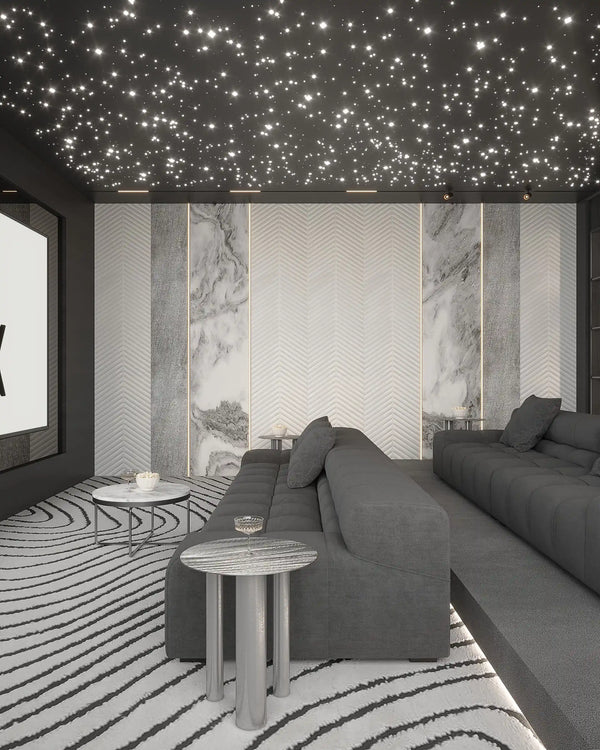 Pebble harvest fabric wall panel in theater