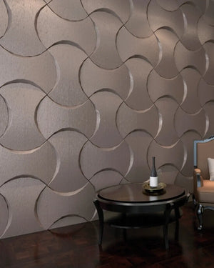 Champagne estelle fabric mosaic wall panel in living room