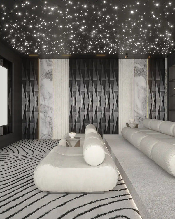 Ink eclipse fabric wall panel in theater