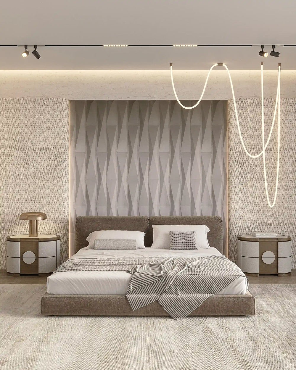 Taupe eclipse fabric wall panel