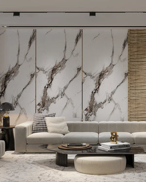 Imperial opal marble bamboo wall panel in living room