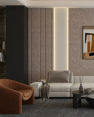 Dusk moonstone arco archiflute wall panel in a living room