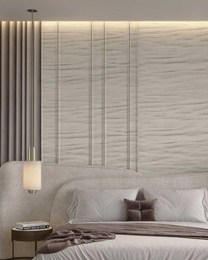 Seashell luxe forma archiflute wall panel in a bedroom
