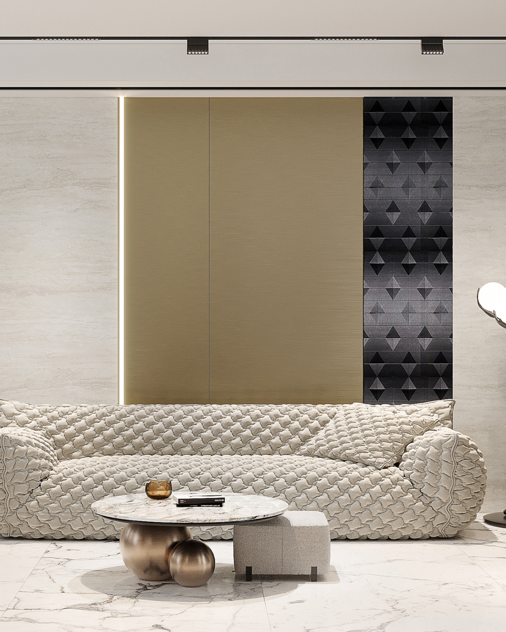 Metallic brushed bronze bamboo wall panel