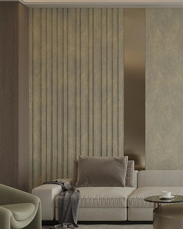 Halo frost quadra archiflute A&B wall panel in a living room