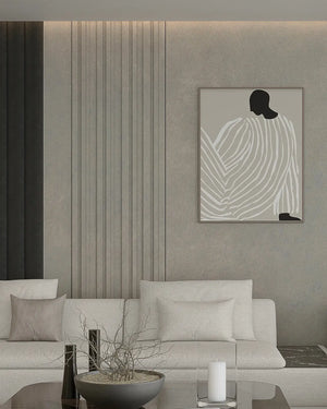 Urban frost quadra archiflute A&B wall panel in a living room