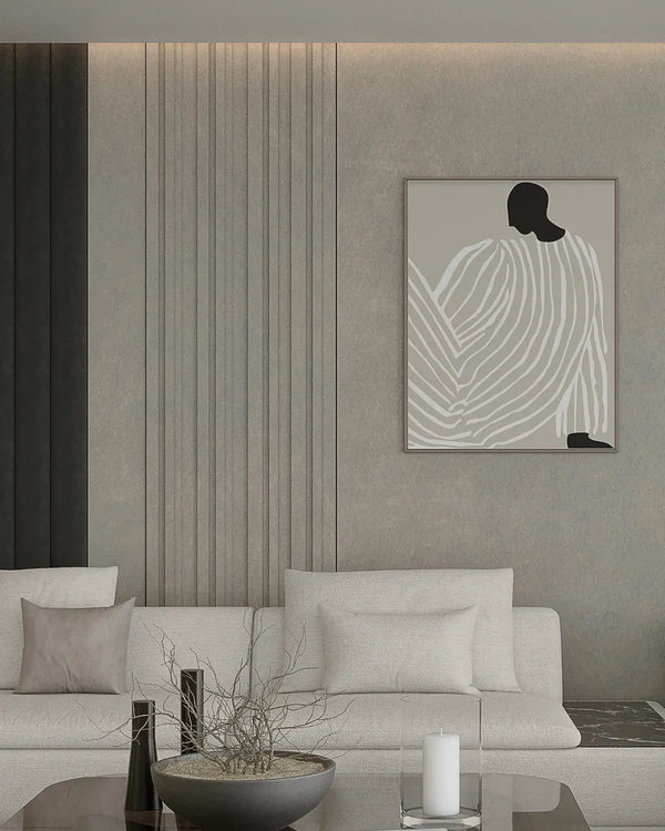 Urban frost quadra archiflute A&B wall panel in a living room