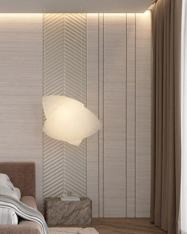 Pearl linen arco archiflute wall panel in a bedroom