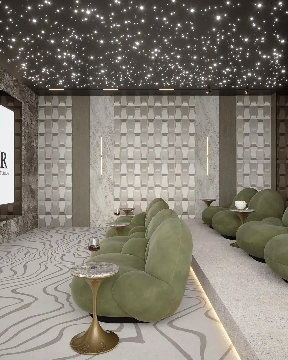 Champagne icon fabric wall panel