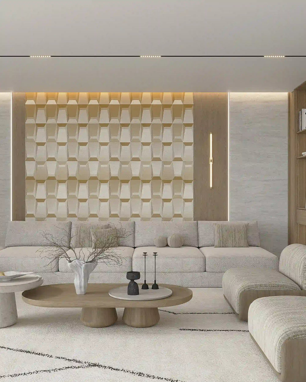 Gold icon fabric wall panel