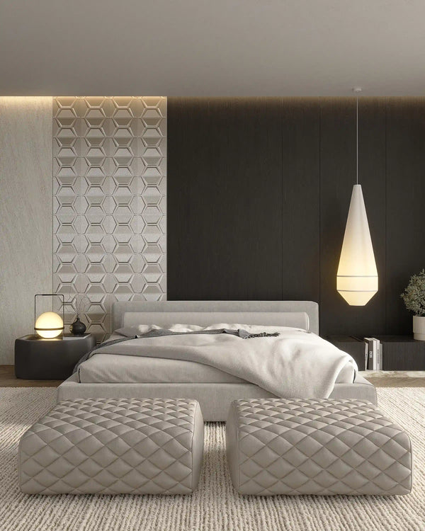 Nero oak bamboo wall panel in bedroom