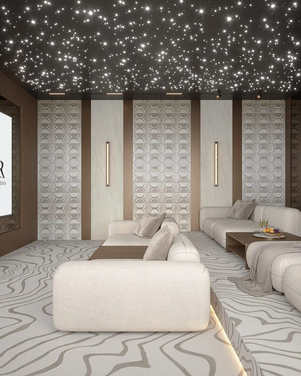 Champagne crest fabric wall panel