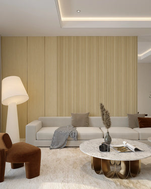 Monaco sand nova archiflute wall panel in living room