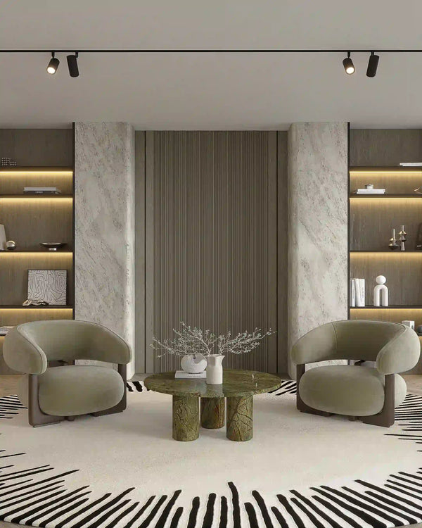 Truffle oak nova archiflute wall panel in living room