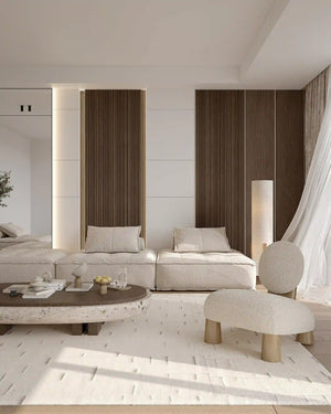 Havana walnut nova archiflute wall panel in living room