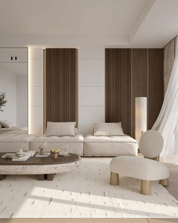 Havana walnut nova archiflute wall panel in living room