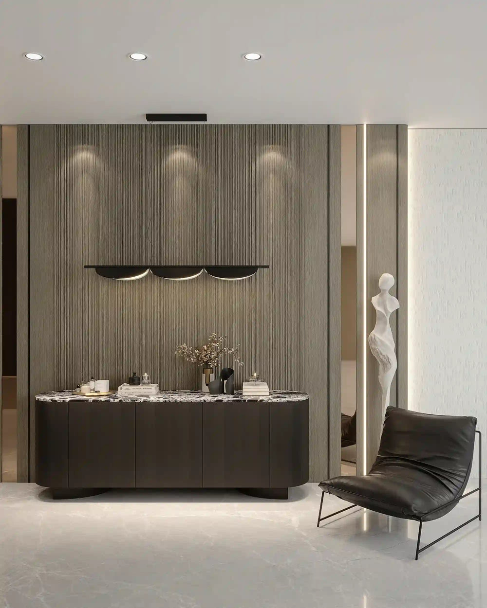 Truffle oak tempo archiflute wall panel