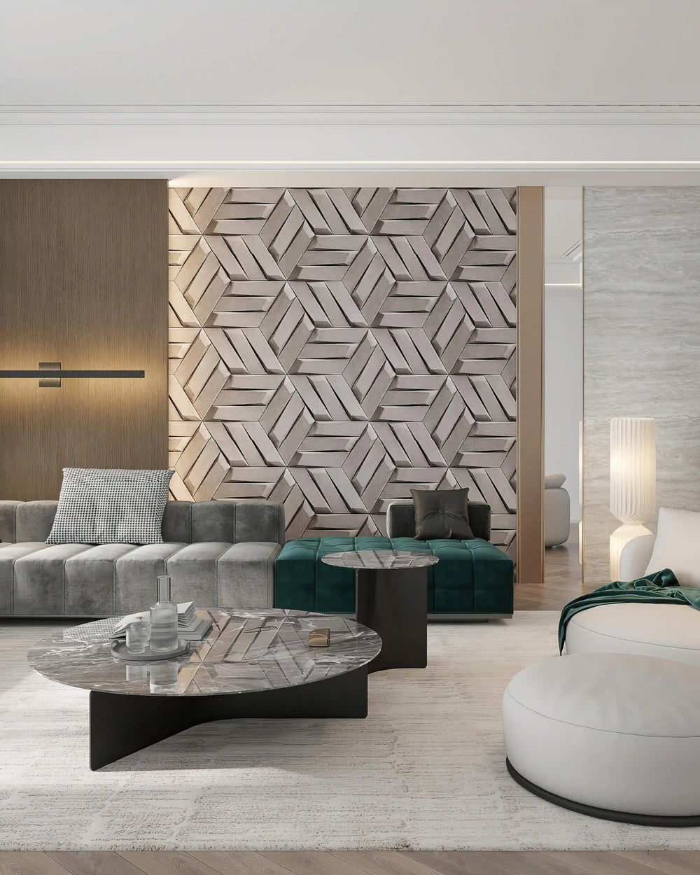 Optima (Taupe) - Fabric Mosaic