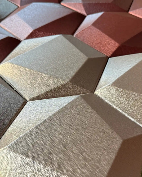 Copper rocco fabric mosaic wall panel