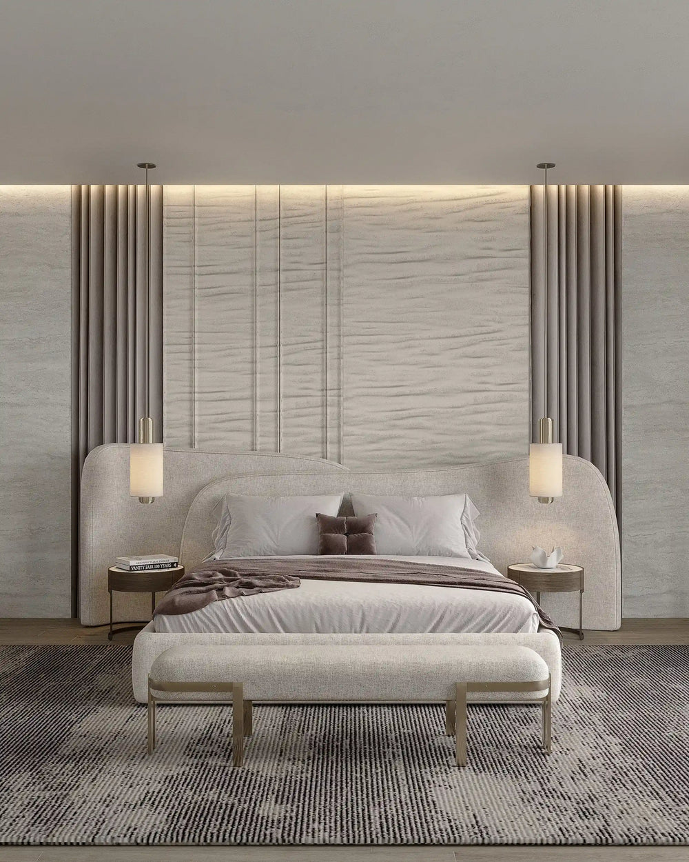 Seashell luxe bamboo wall panel