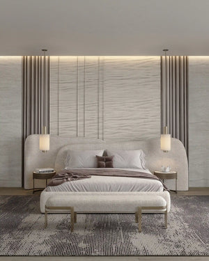 Seashell luxe bamboo wall panel in bedroom